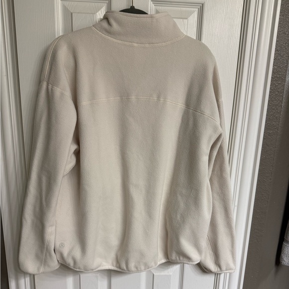 Lululemon NWT Tumbled Fleece Full-Zip Jacket. Color Light Ivory/Warm Ash Grey - Picture 9 of 10